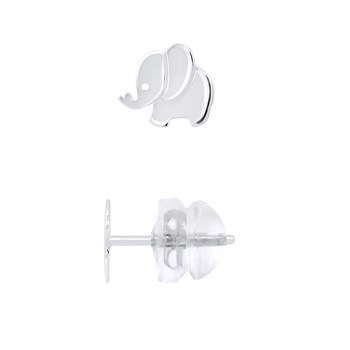 Boucles d'Oreilles ÉLÉPHANT - Or Blanc