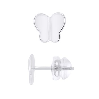 Boucles d'Oreilles PAPILLION - Or Blanc