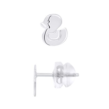 Boucles d'Oreilles CANARD - Or Blanc