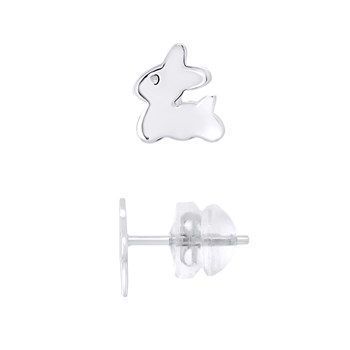 Boucles d'Oreilles LAPIN - Or Blanc