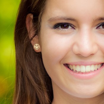Boucles d'Oreilles SMILEY - Or Jaune