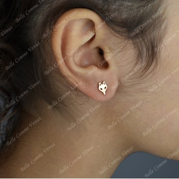 Boucles d'oreilles Renard Plaqué OR 750 3 microns