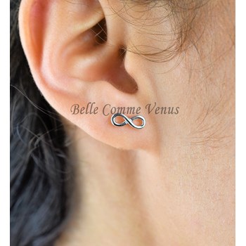 925 Rhodium Silver infinity earrings