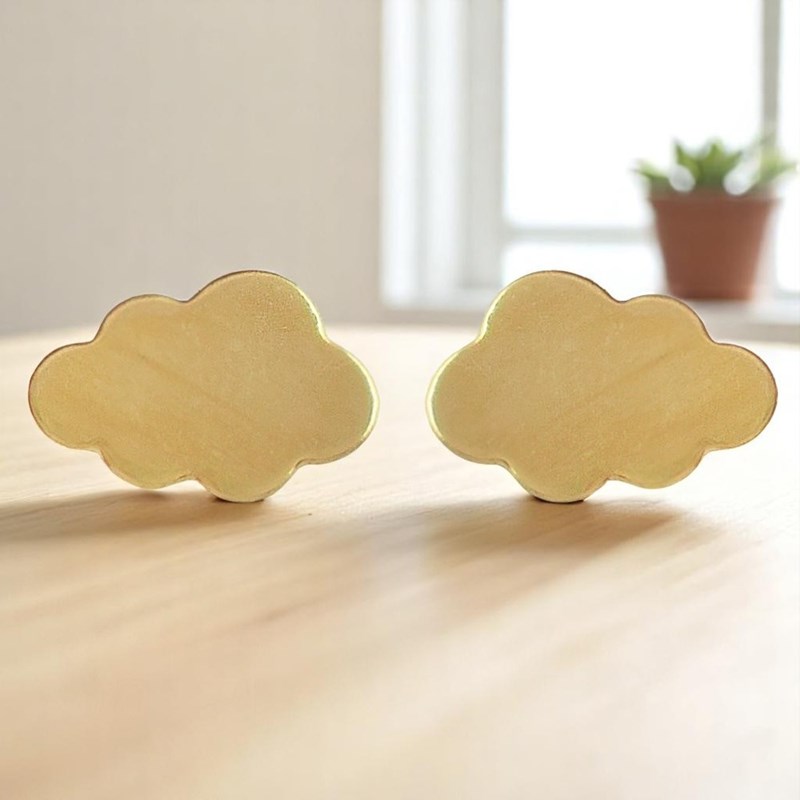 Boucles d'oreilles nuage Plaqué OR 750 3 microns - vue 4