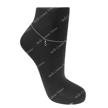 Anklet chain infinity symbol pendant Silver 925 Rhodium plated