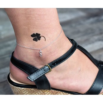 Anklet chain infinity symbol pendant Silver 925 Rhodium plated