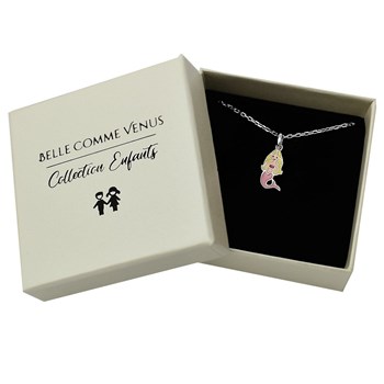 Collier sirène émail coloré Argent 925 Rhodié