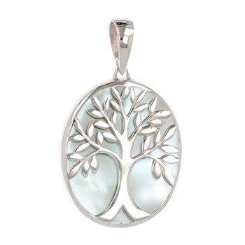 Pendentif Thalia Argent 925 et Nacre Blanche | Arbre de Vie ADEN | Bijou Symbolique