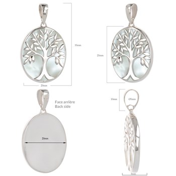 Pendentif Thalia Argent 925 et Nacre Blanche | Arbre de Vie ADEN | Bijou Symbolique