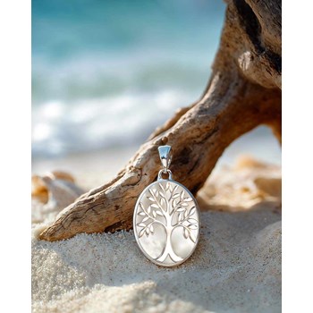 Pendentif Thalia Argent 925 et Nacre Blanche | Arbre de Vie ADEN | Bijou Symbolique