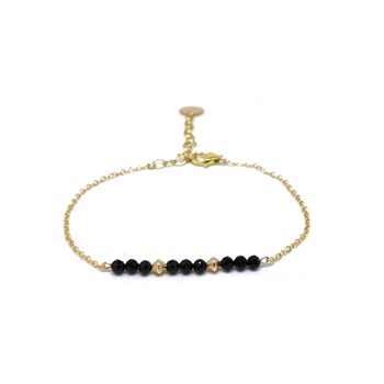 Bracelet Perles Agate noire