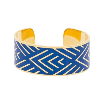 Bracelet manchette 'MEXICO' Émail bleu finition dorée