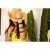 Bracelet manchette 'MEXICO' Émail bleu finition dorée - vue V2