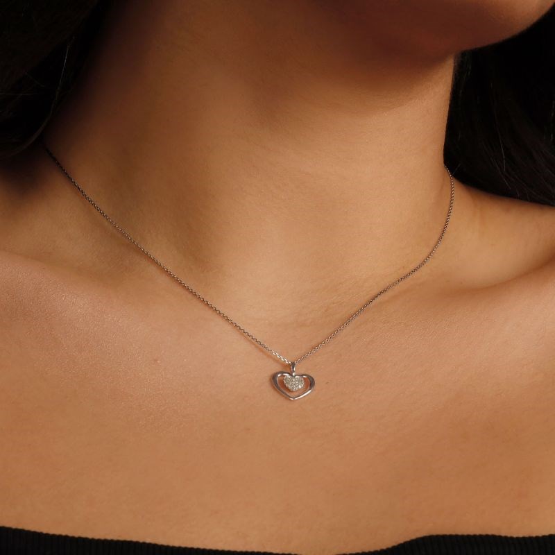 Pendentif 'Enclin Mystique' Or blanc et Diamant - vue 2