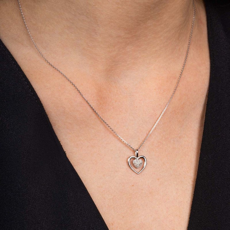 Pendentif 'Enclin Mystique' Or blanc et Diamant - vue 3