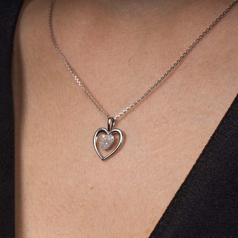 Pendentif 'Enclin Mystique' Or blanc et Diamant - vue 4