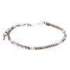 Bracelet Homme ajustable acier et corde multicolore 'BROWN WAX' - vue V1