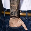 Bracelet Homme double tour cuir noir 'HOOKS' - vue V2
