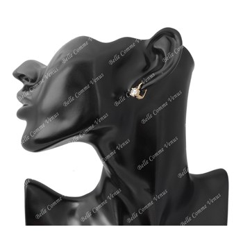 Boucles d'oreilles dormeuse oxyde de zirconium Plaqué or 750 3 microns