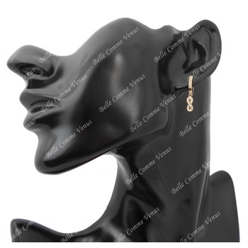 Creole infinity earrings set with zirconium oxide 750 gold-plated 3 microns