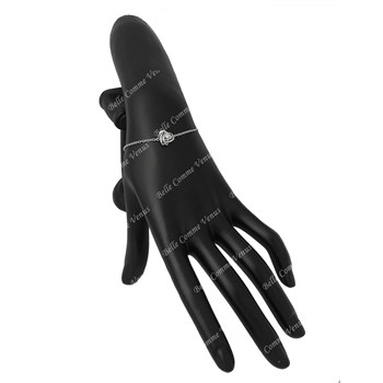 Bracelet noeud et oxyde de zirconium Argent 925 Rhodié