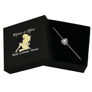 Bracelet noeud et oxyde de zirconium Argent 925 Rhodié