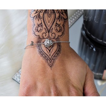 Bracelet noeud et oxyde de zirconium Argent 925 Rhodié