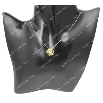 Necklace bow and zirconium oxide GOLD plated 750 3 microns