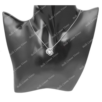 Silver 925 Rhodium bow and zirconium oxide necklace