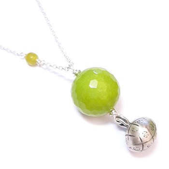 Bola de Grossesse Serpentine, Pierres Naturelles et Argent 925