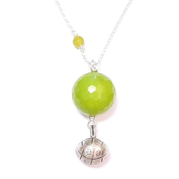 Bola de Grossesse Serpentine, Pierres Naturelles et Argent 925