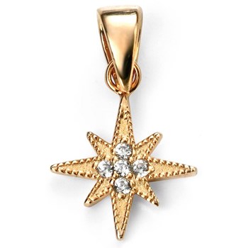 Collier étoile plaqué Or et zirconium en argent 925/1000
