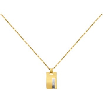Plaque sur chaîne Christiano en Acier 316L avec diamant blanc