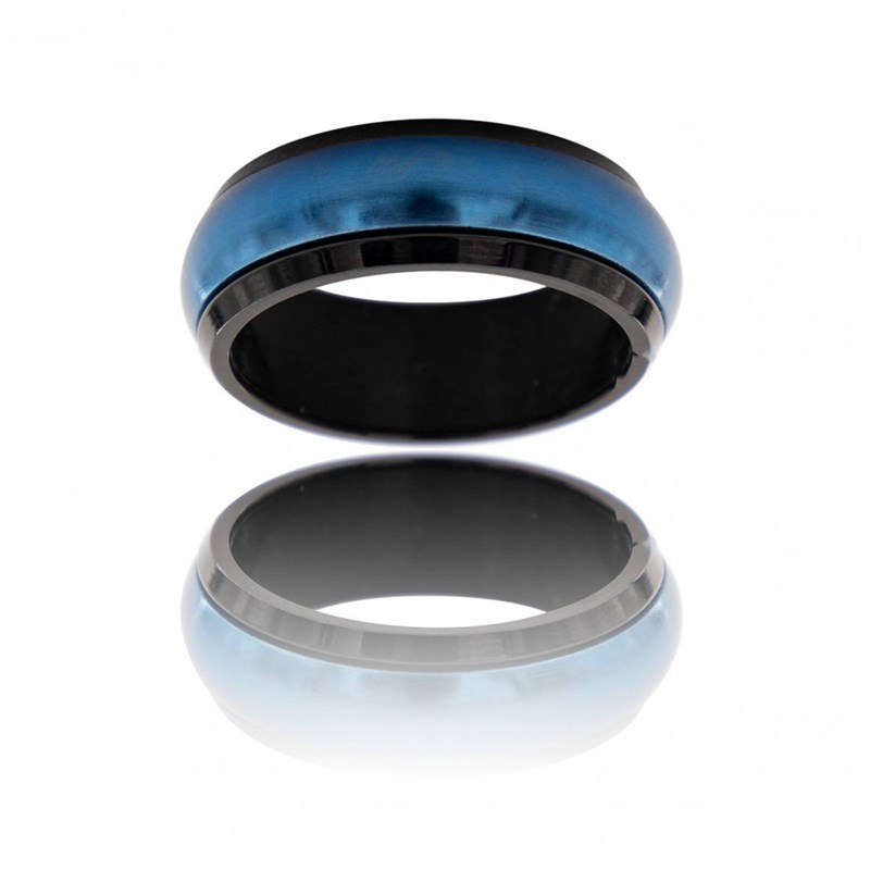 Bague Acier Bleu Mâte Homme BANGA