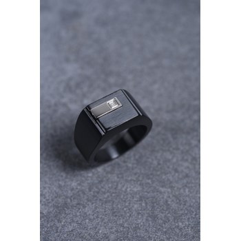 Chevalière Christiano en Acier 316L avec diamant blanc