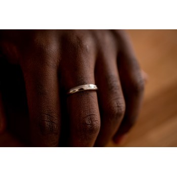 Alliance Marco en Acier 316L avec diamant blanc