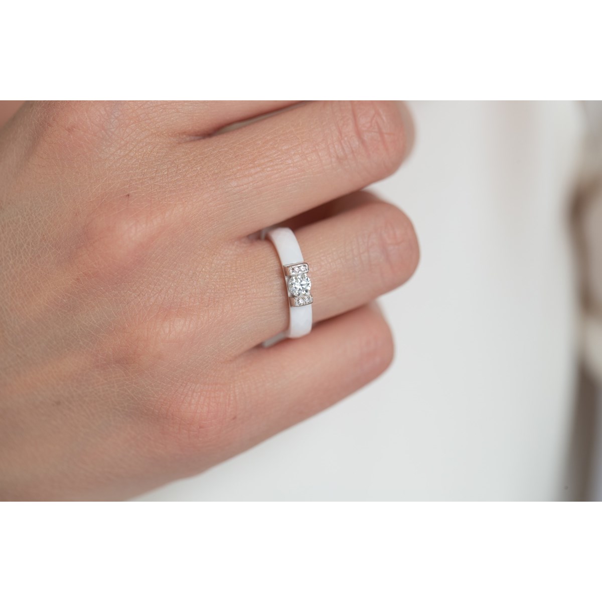Bague Makayla en Argent avec oxyde de zirconium blanc - vue 2