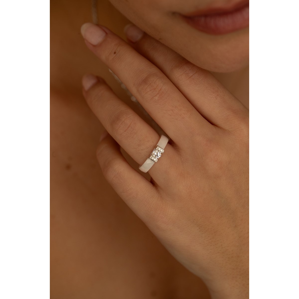 Bague Makayla en Argent avec oxyde de zirconium blanc - vue 3