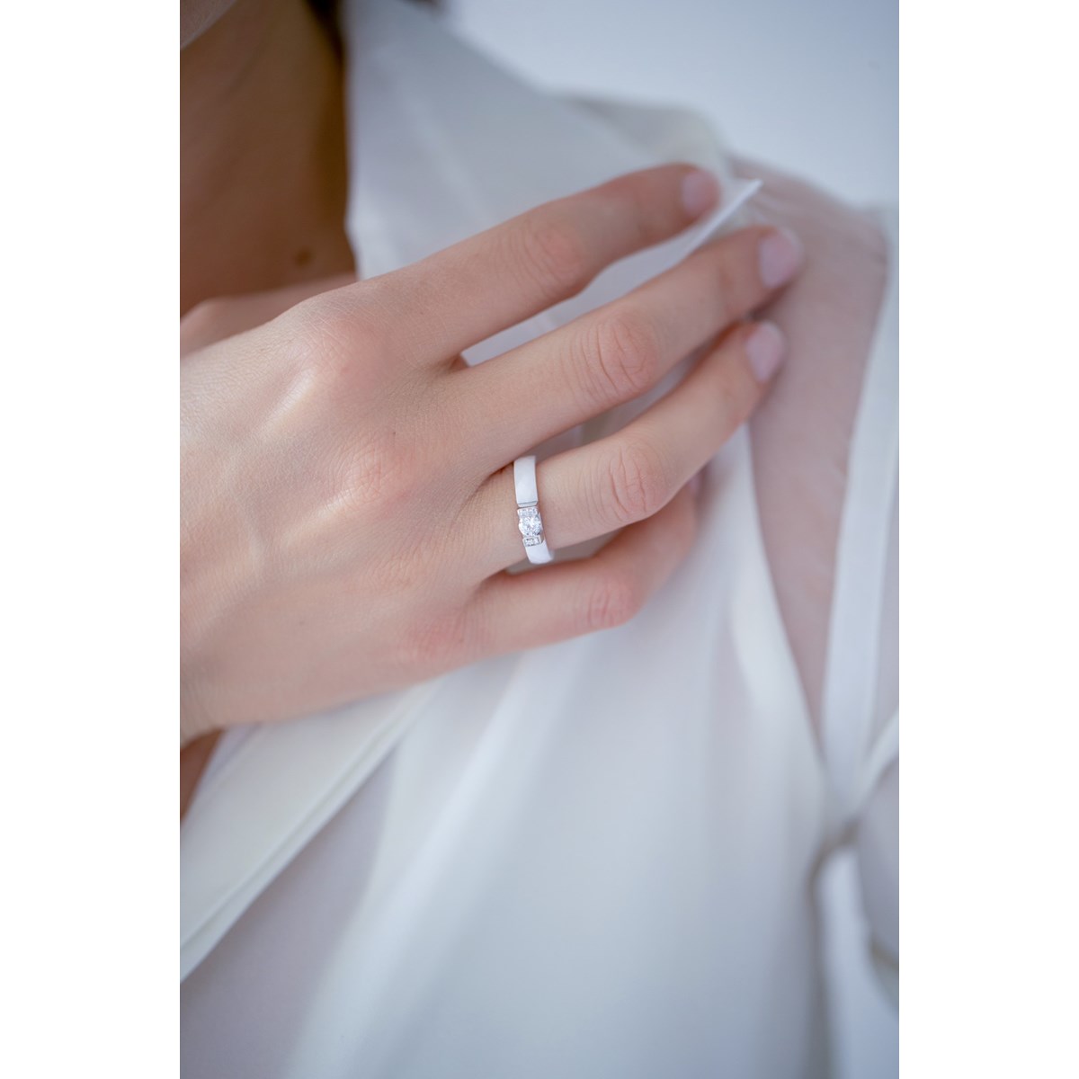 Bague Melody en Argent avec oxyde de zirconium blanc - vue 2