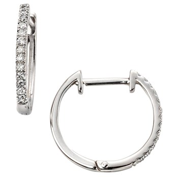 Boucle d'oreille diamant en or blanc 375/1000