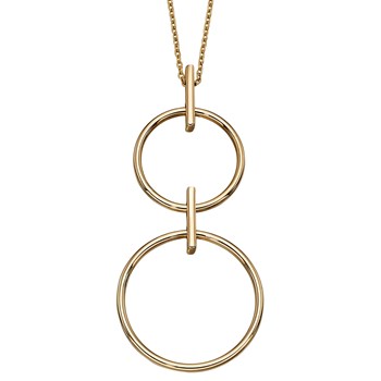 Collier met dubbele ring in geel goud 375/1000