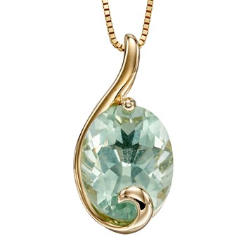 Fluoriet collier op geelgoud 375/1000