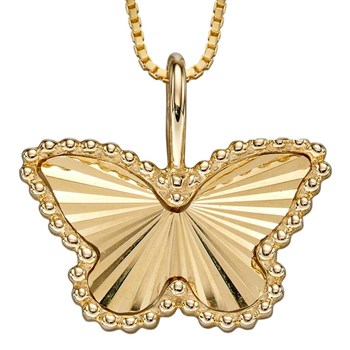 Collier papillon sur or jaune 375/1000