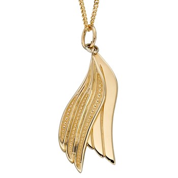 Vleugel collier in geelgoud 375/1000