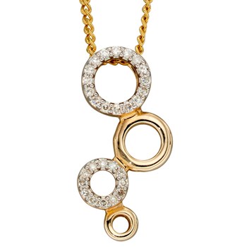 Diamanten collier op geelgoud 375/1000