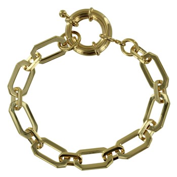 Bracelet Plaqué Or Maille Rectangle Fermoir Bouée