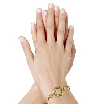 Bracelet Plaqué Or Maille Rectangle Fermoir Bouée