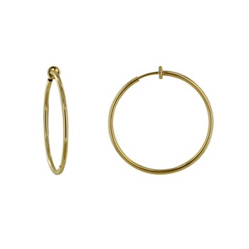 Boucles d'Oreilles Plaqué Or Créoles Pour Oreilles Non Percées 1,5cm