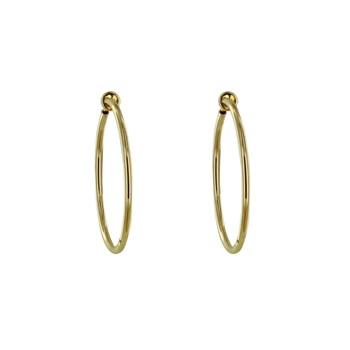 Boucles d'Oreilles Plaqué Or Créoles Pour Oreilles Non Percées 1,5cm