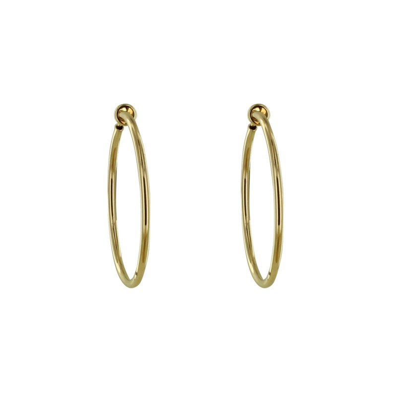 Boucles d'Oreilles Plaqué Or Créoles Pour Oreilles Non Percées 1,5cm - vue 2